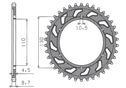 SUNSTAR ZĘBATKA TYLNA 241 47 YAMAHA R1 '09-'14, FZ6 '04-'09, R6 '03-'10 (+1) (JTR479.47) (JTR1479.47) (ŁAŃC. 530) (24147JT)