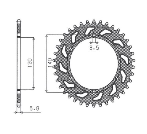 SUNSTAR ZĘBATKA TYLNA 260 40 (ŁAŃC. 520) (JTR260.44) (26044JT) SUNSTAR ZĘBATKA TYLNA 260 40 (ŁAŃC. 520) (JTR260.44) (26044JT)