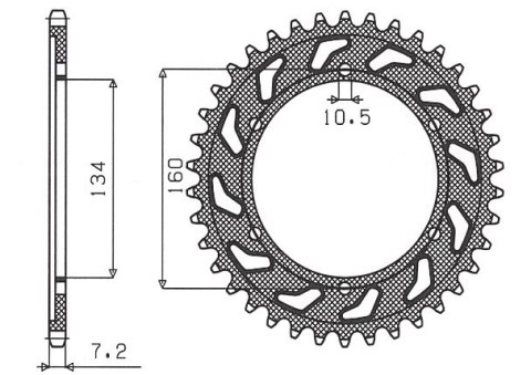 SUNSTAR ZĘBATKA TYLNA 4405 42 HONDA CBR 600RR '03-'06 (PC37) (JTR1307.42) (ŁAŃC. 525) (440542JT) SUNSTAR ZĘBATKA TYLNA 4405 42 HONDA CBR 600RR '03-'06 (PC37) (JTR1307.42) (ŁAŃC. 525) (440542JT)
