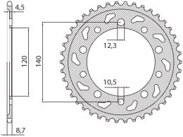 SUNSTAR ZĘBATKA TYLNA 4409 42 SUZUKI GSXR 1000 '01-'06 (JTR1800.42) (ŁAŃC. 530) (440942JT)