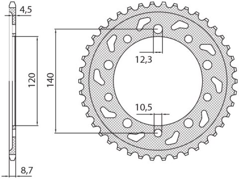 SUNSTAR ZĘBATKA TYLNA 4409 44 TRIUMPH TIGER 1050 '07-'13 (JTR1800.44) (ŁAŃC. 530) (440944JT) SUNSTAR ZĘBATKA TYLNA 4409 44 TRIUMPH TIGER 1050 '07-'13 (JTR1800.44) (ŁAŃC. 530) (440944JT)