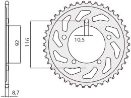 SUNSTAR ZĘBATKA TYLNA 4542 41 KAWASAKI ZZR 1400 '06-'18 (JTR1493.41) (ŁAŃC. 530) (454241JT)
