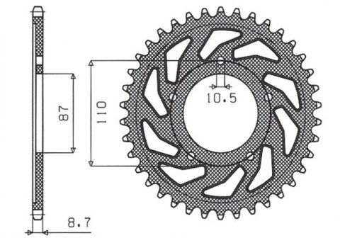 SUNSTAR ZĘBATKA TYLNA 824 45 SUZUKI GSX 750F (99-06), GSX 600F '92-'97 (JTR829.45) (ŁAŃC. 530) (82445JT) SUNSTAR ZĘBATKA TYLNA 824 45 SUZUKI GSX 750F (99-06), GSX 600F '92-'97 (JTR829.45) (ŁAŃC. 530) (82445JT)