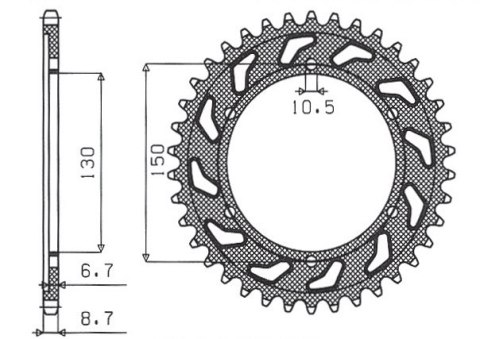 SUNSTAR ZĘBATKA TYLNA 860 39 YAMAHA XJR1300`02-03, FJ1200`91-96 (JTR859.39) (ŁAŃC. 530) (86039JT) SUNSTAR ZĘBATKA TYLNA 860 39 YAMAHA XJR1300`02-03, FJ1200`91-96 (JTR859.39) (ŁAŃC. 530) (86039JT)