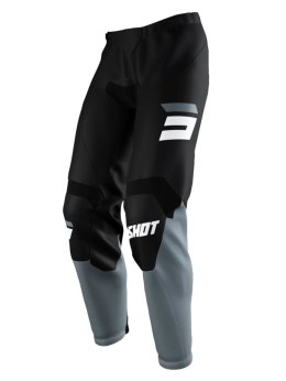 SHOT RACING WYPRZEDAŻ SPODNIE MOTO DEVO RAW BURST BLACK KOLOR CZARNY/SZARY/BIAŁY ROZMIAR 26