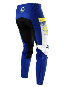 SHOT RACING WYPRZEDAŻ SPODNIE MOTO DEVO ROLL BLUE KOLOR NIEBIESKI/BIAŁY/ŻÓŁTY ROZMAR 30