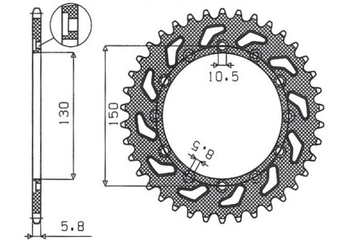 SUNSTAR ZĘBATKA TYLNA 236 52 / 245 52 HONDA NX 650 95-01, YAMAHA XJ 6 09-15, YAMAHA WR 250R '08-'10, APRILIA RX SIX DAYS 125 '90 SUNSTAR ZĘBATKA TYLNA 236 52 / 245 52 HONDA NX 650 95-01, YAMAHA XJ 6 09-15, YAMAHA WR 250R '08-'10, APRILIA RX SIX DAYS 125 '90