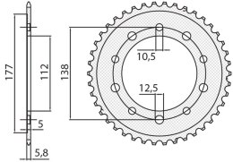 SUNSTAR ZĘBATKA TYLNA 4384 41 HONDA CTX 700 DCT '14-'16, NC 700/750 '12-'19, HONDA CBF 500 '13-'21 (JTR1316.41) (ŁAŃC. 520) (438
