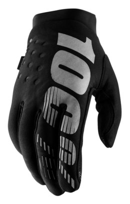 100 PROCENT RĘKAWICE CROSS/ENDURO BRISKER YOUTH JUNIOR SOFTSHELL BLACK/GREY KOLOR CZARNY/SZARY ROZMIAR M