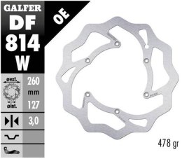GALFER TARCZA HAMULCOWA PRZÓD BETA RR 250/300/350 '12-, RR 390/400/430/450/450/498 '14-, XTRAINER 250/300 '15- WAVE (260X127X3MM