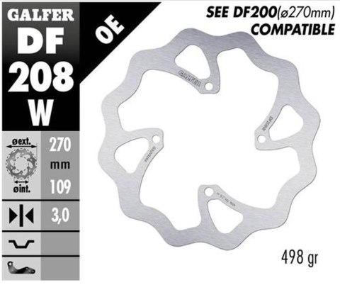 GALFER TARCZA HAMULCOWA PRZÓD KAWASAKI KX 250F/450F '15-, KX 250X/450X '21- WAVE (270X109X3MM) GALFER TARCZA HAMULCOWA PRZÓD KAWASAKI KX 250F/450F '15-, KX 250X/450X '21- WAVE (270X109X3MM)
