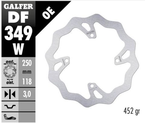 GALFER TARCZA HAMULCOWA PRZÓD SUZUKI RM 250Z/450Z '06-'18 RMX 450Z '10-'17 WAVE (250X118X3MM) GALFER TARCZA HAMULCOWA PRZÓD SUZUKI RM 250Z/450Z '06-'18 RMX 450Z '10-'17 WAVE (250X118X3MM)