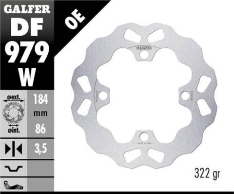 GALFER TARCZA HAMULCOWA TYŁ YAMAHA YXR 700 RHINO '08- WAVE (184X86X3,5MM) GALFER TARCZA HAMULCOWA TYŁ YAMAHA YXR 700 RHINO '08- WAVE (184X86X3,5MM)