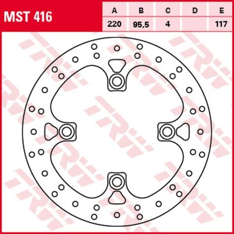 TRW ZF TARCZA HAMULCOWA PRZÓD YAMAHA YFM 700 GRIZZLY '07-, (220X95,5X4MM) TRW ZF TARCZA HAMULCOWA PRZÓD YAMAHA YFM 700 GRIZZLY '07-, (220X95,5X4MM)