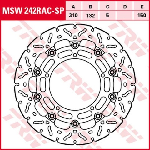 TRW ZF TARCZA HAMULCOWA PRZÓD YAMAHA YZF R6 '04-'16, FZ-8N/S FAZER '10-'16, YZF R1 '06-'11, XT 1200Z TENERE '10-, (310X132X5MM) TRW ZF TARCZA HAMULCOWA PRZÓD YAMAHA YZF R6 '04-'16, FZ-8N/S FAZER '10-'16, YZF R1 '06-'11, XT 1200Z TENERE '10-, (310X132X5MM)