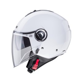 CABERG KASK OTWARTY JET Z BLENDĄ MODEL RIVIERA V4X SOLID KOLOR BIAŁY POŁYSK ROZMIAR XS