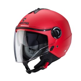 CABERG KASK OTWARTY JET Z BLENDĄ MODEL RIVIERA V4X SOLID KOLOR CZERWONY MAT ROZMIAR M