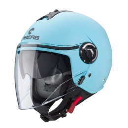 CABERG KASK OTWARTY JET Z BLENDĄ MODEL RIVIERA V4X SOLID KOLOR JASNY NIEBIESKI MAT ROZMIAR L