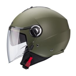CABERG KASK OTWARTY JET Z BLENDĄ MODEL RIVIERA V4X SOLID KOLOR ZIELONY MAT - MILITARY GREEN ROZMIAR XL