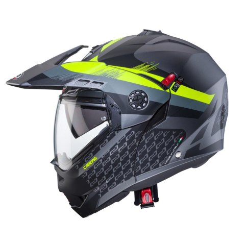CABERG KASK SZCZĘKOWY FLIP-UP ENDURO MODEL TOURMAX X SARABE KOLOR SZARY MAT/CZARNY/ŻÓŁTY FLUO ROZMIAR XL (PINLOCK W ZESTAWIE) CABERG KASK SZCZĘKOWY FLIP-UP ENDURO MODEL TOURMAX X SARABE KOLOR SZARY MAT/CZARNY/ŻÓŁTY FLUO ROZMIAR XL (PINLOCK W ZESTAWIE)