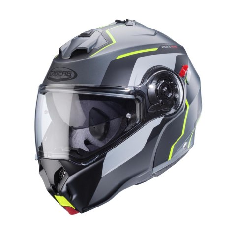 CABERG KASK SZCZĘKOWY FLIP-UP MODEL DUKE EVO MOVE KOLOR SZARY MAT/CZARNY/ŻÓŁTY FLUO ROZMIAR L (PINLOCK W ZESTAWIE)