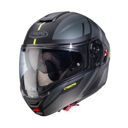 CABERG PROMOCJA KASK SZCZĘKOWY FLIP-UP MODEL LEVO X MANTA KOLOR CZARNY MAT/SZARY/ŻÓŁTY FLUO ROZMIAR S (PINLOCK W ZESTAWIE)