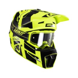 LEATT KASK MOTO 3.5 V24 (+GOGLE VELOCITY 4.5 GRATIS) HELMET KIT CITRUS KOLOR CZARNY/ŻÓŁTY FLUO ROZMIAR M (57-58 cm)