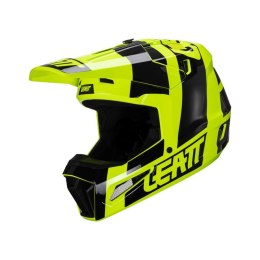 LEATT KASK MOTO 3.5 V24 (+GOGLE VELOCITY 4.5 GRATIS) HELMET KIT CITRUS KOLOR CZARNY/ŻÓŁTY FLUO ROZMIAR M (57-58 cm)