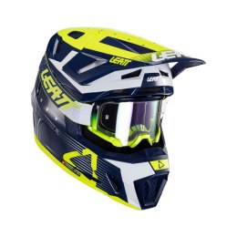 LEATT KASK MOTO 7.5 V24 (+GOGLE VELOCITY 4.5 GRATIS) HELMET KIT BLUE KOLOR GRANATOWY/ŻÓŁTY FLUO/BIAŁY ROZMIAR M (57-58 cm)