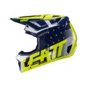 LEATT KASK MOTO 7.5 V24 (+GOGLE VELOCITY 4.5 GRATIS) HELMET KIT BLUE KOLOR GRANATOWY/ŻÓŁTY FLUO/BIAŁY ROZMIAR M (57-58 cm)