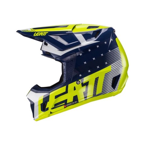 LEATT KASK MOTO 7.5 V24 (+GOGLE VELOCITY 4.5 GRATIS) HELMET KIT BLUE KOLOR GRANATOWY/ŻÓŁTY FLUO/BIAŁY ROZMIAR M (57-58 cm) LEATT KASK MOTO 7.5 V24 (+GOGLE VELOCITY 4.5 GRATIS) HELMET KIT BLUE KOLOR GRANATOWY/ŻÓŁTY FLUO/BIAŁY ROZMIAR M (57-58 cm)