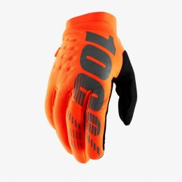 100 PROCENT RĘKAWICE CROSS/ENDURO BRISKER SOFTSHELL KOLOR POMARAŃCZOWY/CZARNY ROZMIAR M