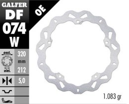 GALFER TARCZA HAMULCOWA PRZÓD HONDA CTX 750N (ABS) '13-; NC 700S/X (ABS) '12-'14; NC 750S/X (ABS) '14- (WAVE FIXED) (320X212X5MM