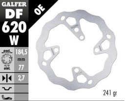 GALFER TARCZA HAMULCOWA TYŁ BETA EVO 125 '20-'23; 250 2T '20-'23; 300 2T '20-'23; 300 4T '20-'23 (WAVE FIXED) (184X77X2,7MM)
