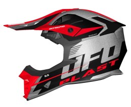 UFO KASK INTREPID CROSS KOLOR CZARNY/SREBRNY/CZERWONY FLUO ROZMIAR M ( ECE 22R06 ) - KOLEKCJA 2024