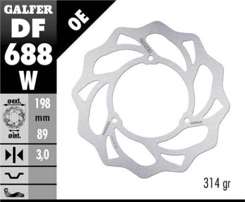 GALFER TARCZA HAMULCOWA PRZÓD KTM SX 65 '98-23, HUSQVARNA TC 65 '17-23, GAS GAS MC 65 '21-23 (198X89X3MM) (3x6,5MM) WAVE GALFER TARCZA HAMULCOWA PRZÓD KTM SX 65 '98-23, HUSQVARNA TC 65 '17-23, GAS GAS MC 65 '21-23 (198X89X3MM) (3x6,5MM) WAVE
