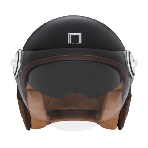 NOX PREMIUM KASK OTWARTY JET HERITAGE LEATHER KOLOR CZARNY/BRĄZOWY ROZMIAR XL NOX PREMIUM KASK OTWARTY JET HERITAGE LEATHER KOLOR CZARNY/BRĄZOWY ROZMIAR XL