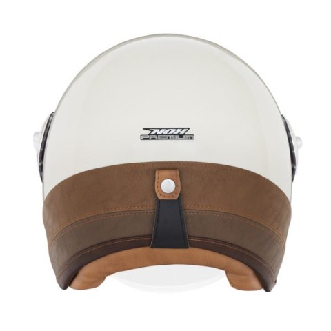 NOX PREMIUM KASK OTWARTY JET HERITAGE LEATHER KOLOR KREMOWY/BRĄZOWY ROZMIAR XL NOX PREMIUM KASK OTWARTY JET HERITAGE LEATHER KOLOR KREMOWY/BRĄZOWY ROZMIAR XL