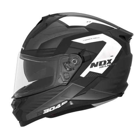 NOX KASK INTEGRALNY (FULL FACE) Z BLENDĄ N304S CARVER KOLOR CZARNY/BIAŁY MAT ROZMIAR XXL NOX KASK INTEGRALNY (FULL FACE) Z BLENDĄ N304S CARVER KOLOR CZARNY/BIAŁY MAT ROZMIAR XXL