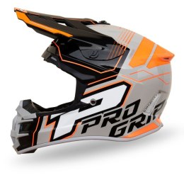 PROGRIP 2024/11 KASK CROSS PG3080 ADVENTURE KOLOR SZARY CZARNY POMARAŃCZOWY ROZM. M (3080-211) ( HOMOLOGACJA ECE 22R06, ZAPIĘCIE
