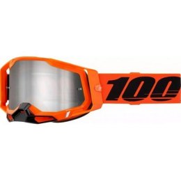 100 PROCENT WYPRZEDAŻ GOGLE RACECRAFT 2 NEON ORANGE - SILVER FLASH LENS KOLOR POMARAŃCZOWY/CZARNY SZYBA SREBRNE LUSTRO