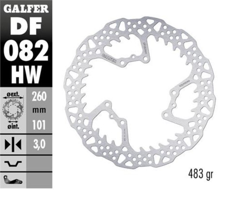 GALFER TARCZA HAMULCOWA PRZÓD HONDA CRF 250R '15-'24; CRF 450R '15-'24 (260X101X3MM) SHARK ENDURO MX GALFER TARCZA HAMULCOWA PRZÓD HONDA CRF 250R '15-'24; CRF 450R '15-'24 (260X101X3MM) SHARK ENDURO MX