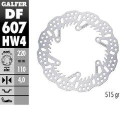 GALFER TARCZA HAMULCOWA TYŁ KTM SX/EXC/SX-F/EXC-F '93-'23; GS/MX/LC4 '93-'23; GAS GAS EC/EC-F/MC/MC-F '21-'24; HUSQVARNA TC/TE/T