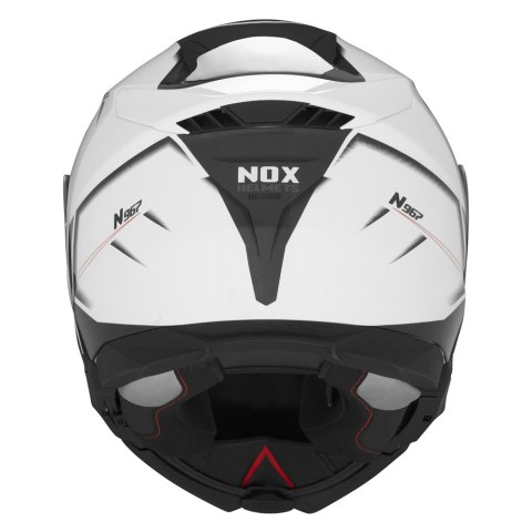 NOX KASK SZCZĘKOWY (FLIP-UP) Z BLENDĄ N967 SYNCHRO KOLOR BIAŁY/CZERWONY ROZMIAR L NOX KASK SZCZĘKOWY (FLIP-UP) Z BLENDĄ N967 SYNCHRO KOLOR BIAŁY/CZERWONY ROZMIAR L
