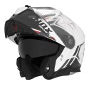 NOX KASK SZCZĘKOWY (FLIP-UP) Z BLENDĄ N967 SYNCHRO KOLOR BIAŁY/CZERWONY ROZMIAR M
