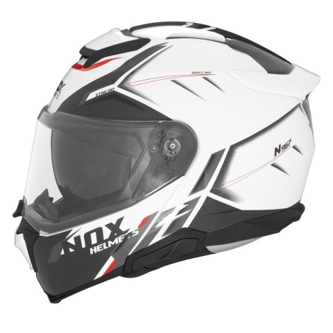 NOX KASK SZCZĘKOWY (FLIP-UP) Z BLENDĄ N967 SYNCHRO KOLOR BIAŁY/CZERWONY ROZMIAR M NOX KASK SZCZĘKOWY (FLIP-UP) Z BLENDĄ N967 SYNCHRO KOLOR BIAŁY/CZERWONY ROZMIAR M