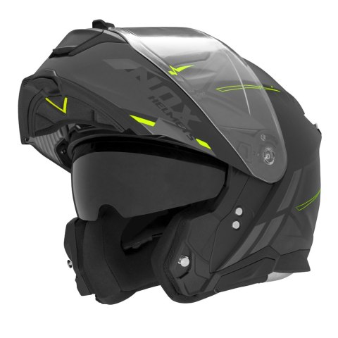 NOX KASK SZCZĘKOWY (FLIP-UP) Z BLENDĄ N967 SYNCHRO KOLOR CZARNY/ŻÓŁTY FLUO/SZARY MAT ROZMIAR L NOX KASK SZCZĘKOWY (FLIP-UP) Z BLENDĄ N967 SYNCHRO KOLOR CZARNY/ŻÓŁTY FLUO/SZARY MAT ROZMIAR L