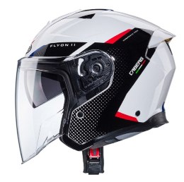 CABERG KASK OTWARTY JET OTWARTY FLYON II BOSS KOLOR BIAŁY/CZARNY/CZERWONY/NIEBIESKI ROZMIAR L