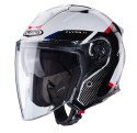 CABERG KASK OTWARTY JET OTWARTY FLYON II BOSS KOLOR BIAŁY/CZARNY/CZERWONY/NIEBIESKI ROZMIAR M