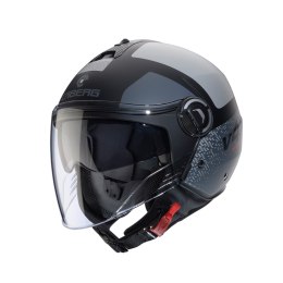 CABERG KASK OTWARTY JET Z BLENDĄ MODEL RIVIERA V4X ALPHA KOLOR CZARNY MAT/SZARY ROZMIAR M